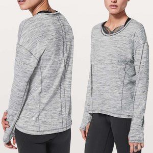 Lululemon Sweat Embrace Long Sleeve Tee - Size 10 - Space Dye Camo Seal Grey